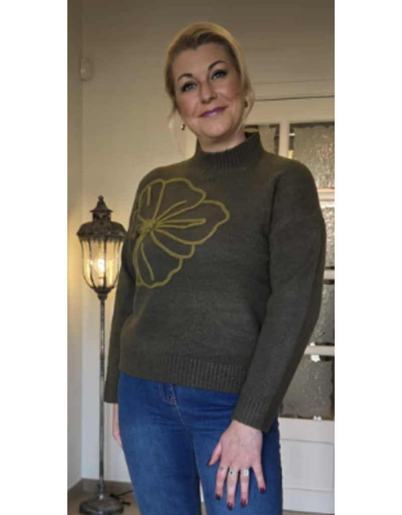 Julie Guerlande 66JG2PU200-PULL-VERT KAKI