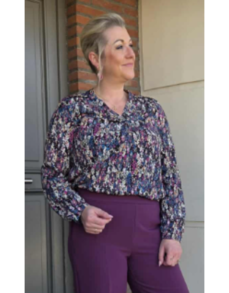 Julie Guerlande 66JG2CH601-BLOUSE-IMPRIME NOIR