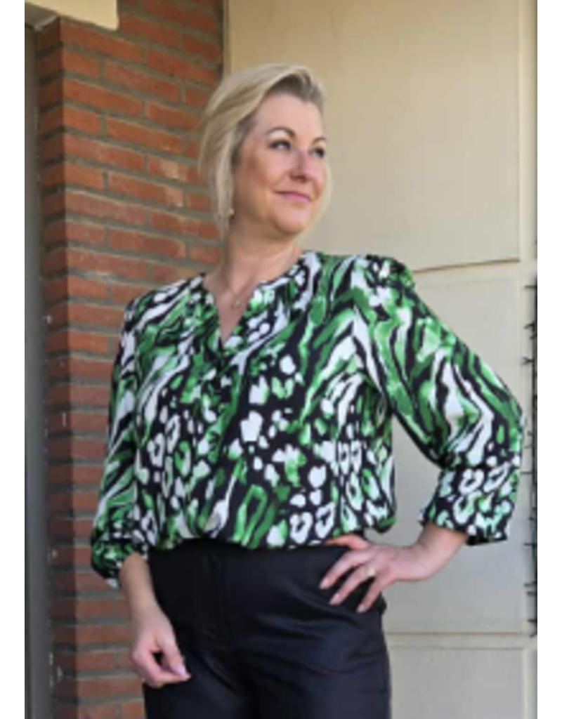 Smashed Lemon 25678-BLOUSE-GREEN MULTICOLOR