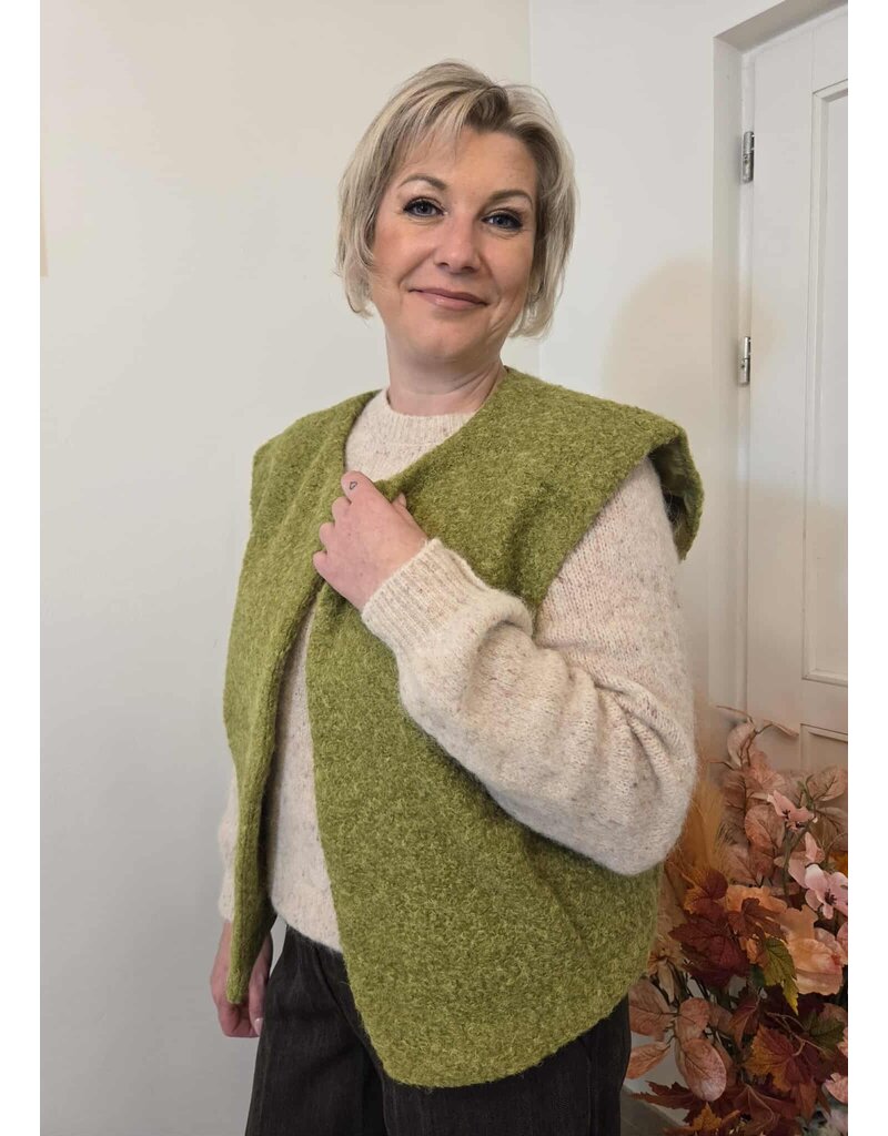 C'est Beau la Vie! 66CB2GI401-GILET-MOUSSE VERT