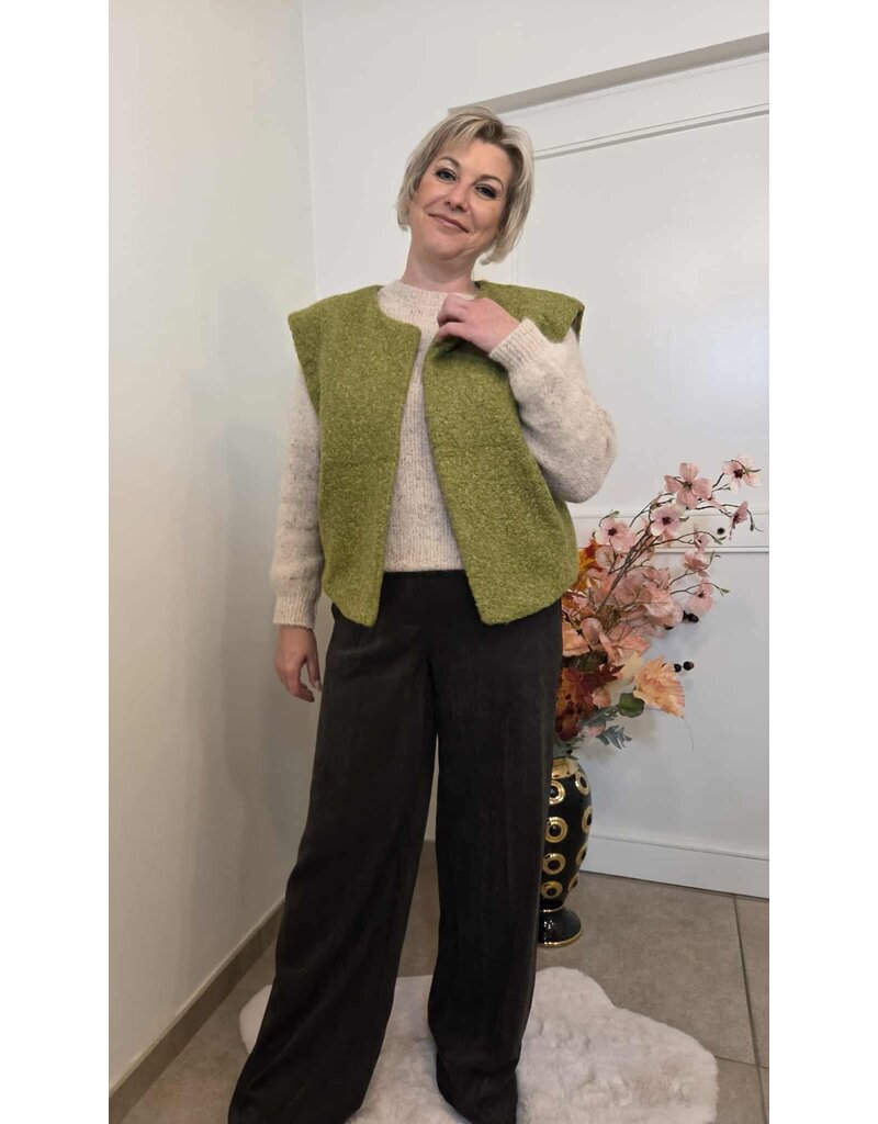 C'est Beau la Vie! 66CB2GI401-GILET-MOUSSE VERT