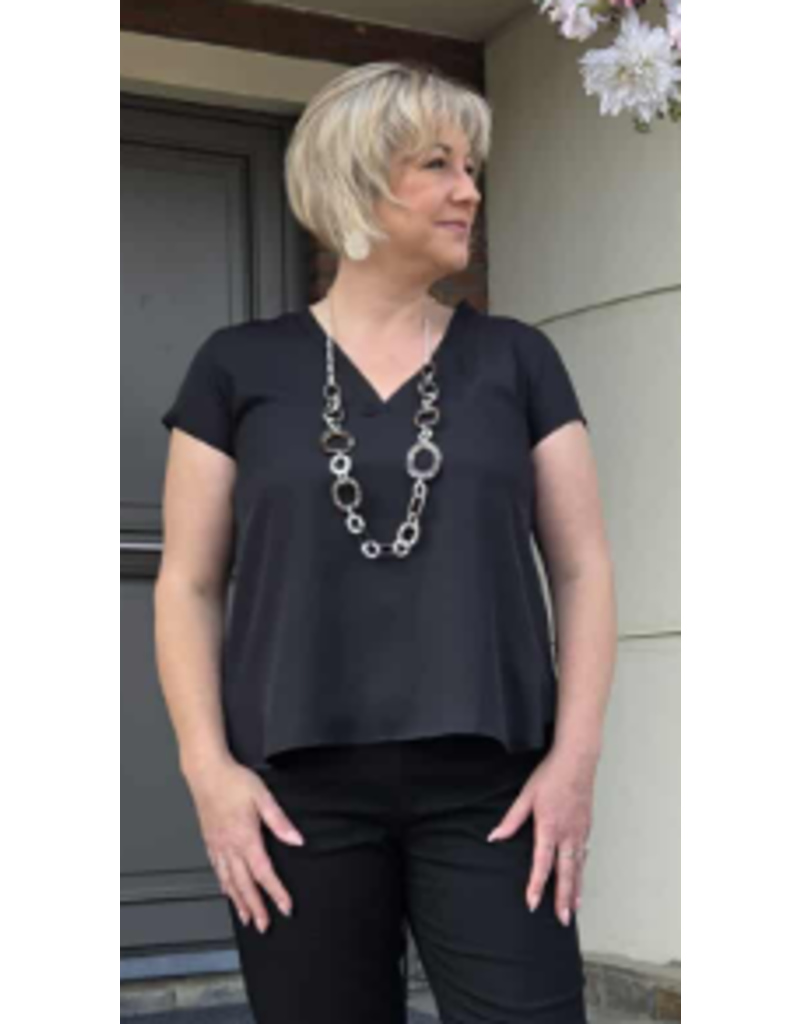 ARTIGLI ACBL003143-BLUSA SCOLLO-NERO