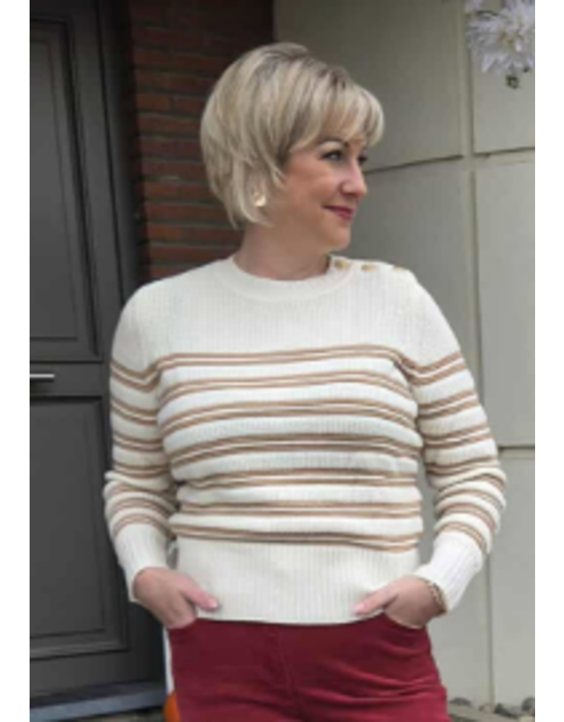 C'est Beau la Vie! 66CB2PU101-PULL-ECRU/GOLD