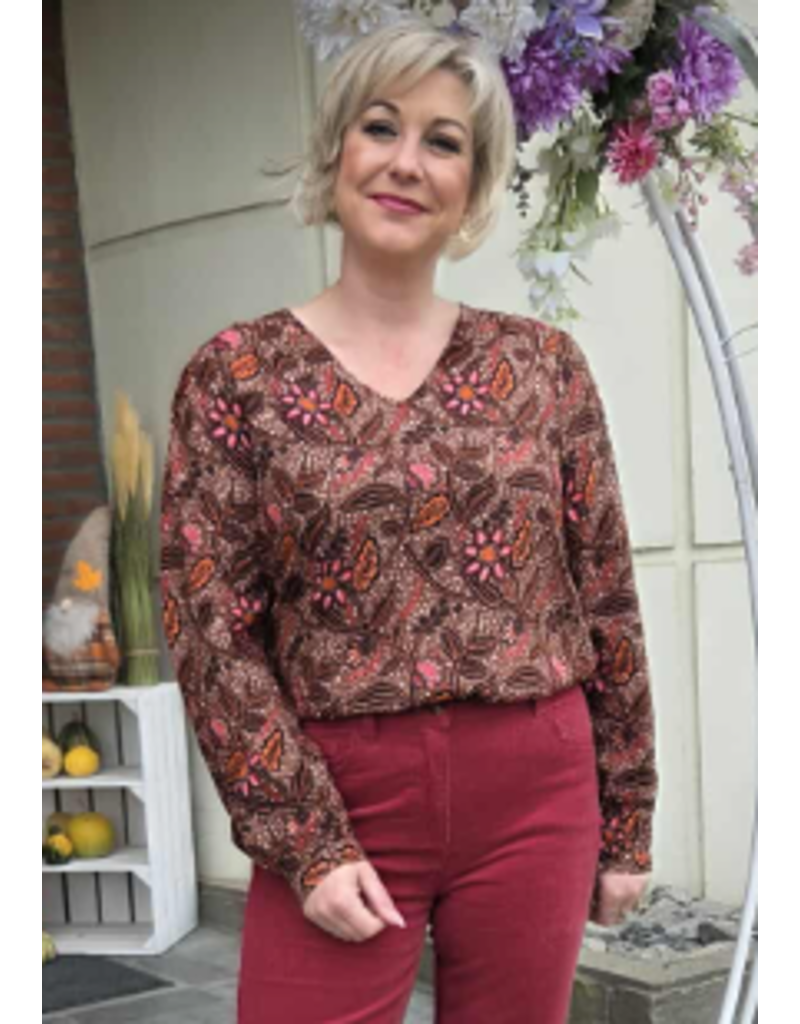 C'est Beau la Vie! 66CB2CH505-CHEMISE-MULTI BROWN