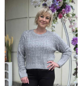YES-ZEE 01M082-MAGLIA GIROCOLLO RELAXED-GRIGIO CHIARO