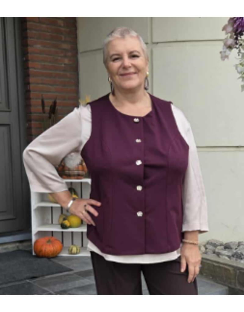 AMAGIA GIULIA-GILET-BORDEAUX