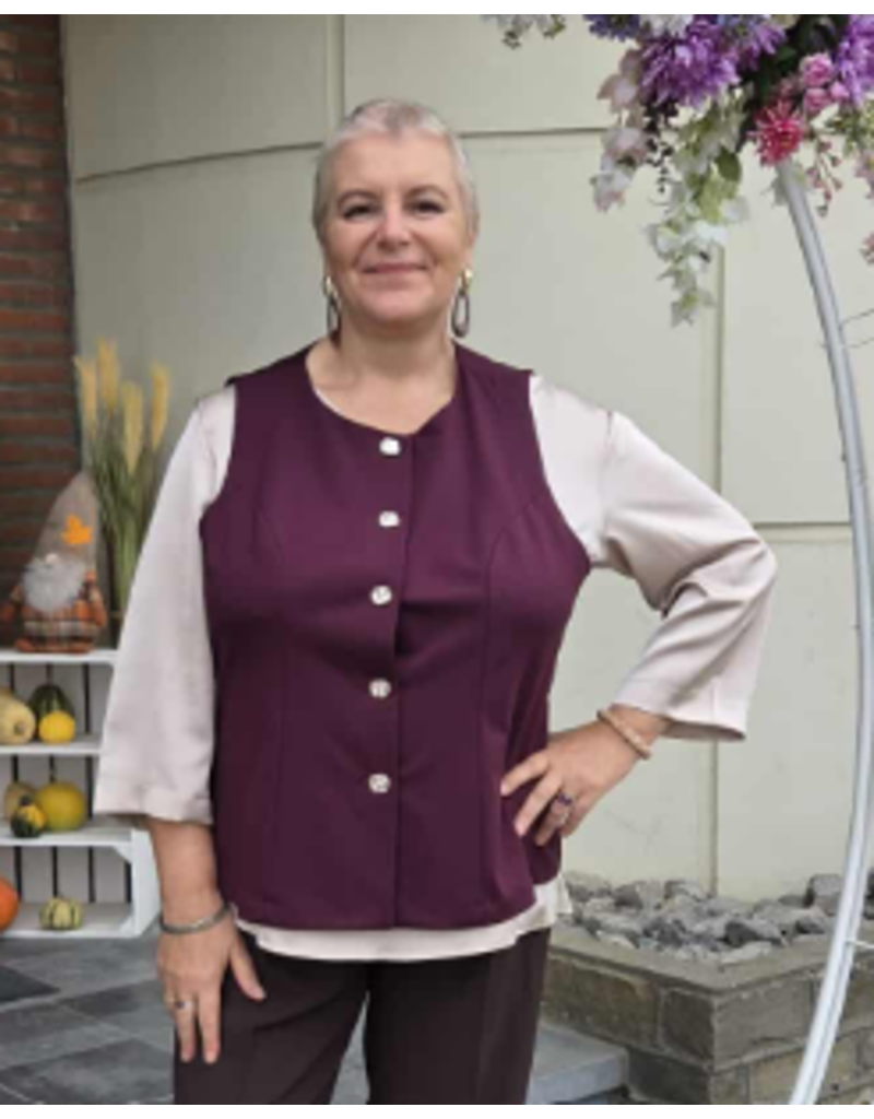 AMAGIA GIULIA-GILET-BORDEAUX