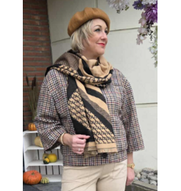 TIF SJAAL-BRUIN/ZWART PRINT