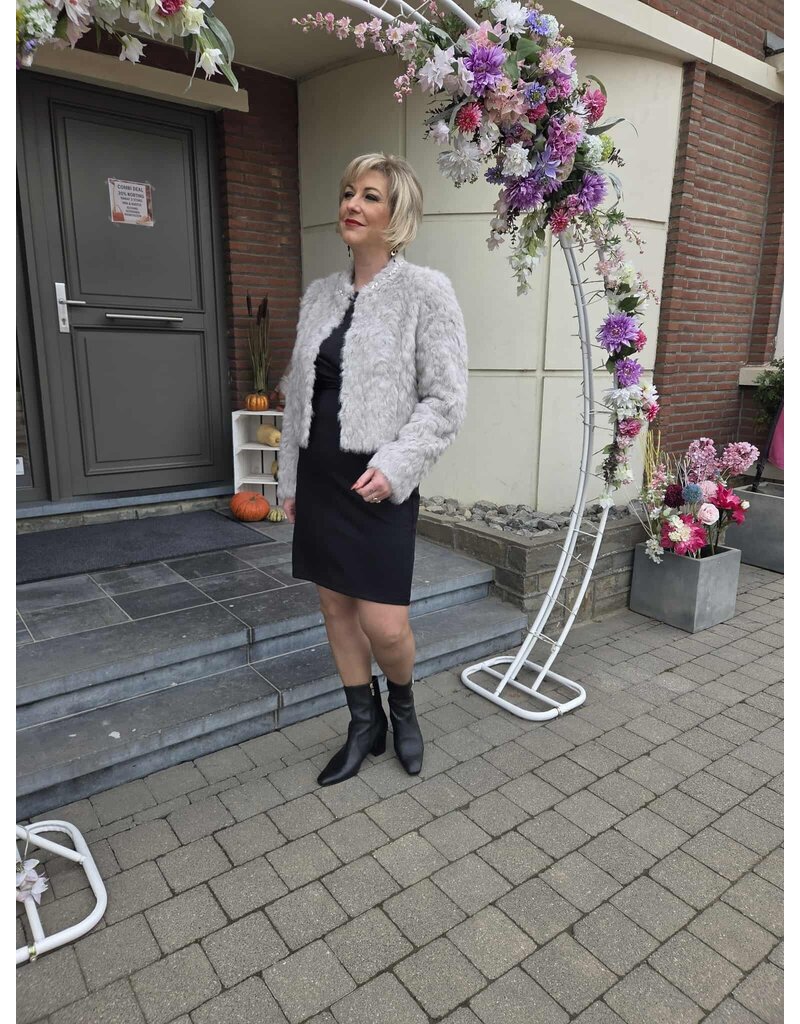 YES-ZEE 01G005-GIACCA ECOFUR-GRIGIO CHIARO