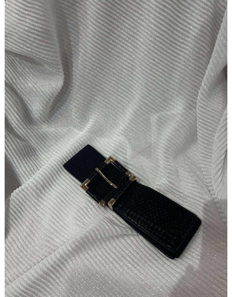 NESHIKA TAILLERIEM ELASTIEK-CROCO ZWART