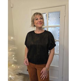 JUST WOMAN BY MATTEO BLOUSE-ZWART/GOUD
