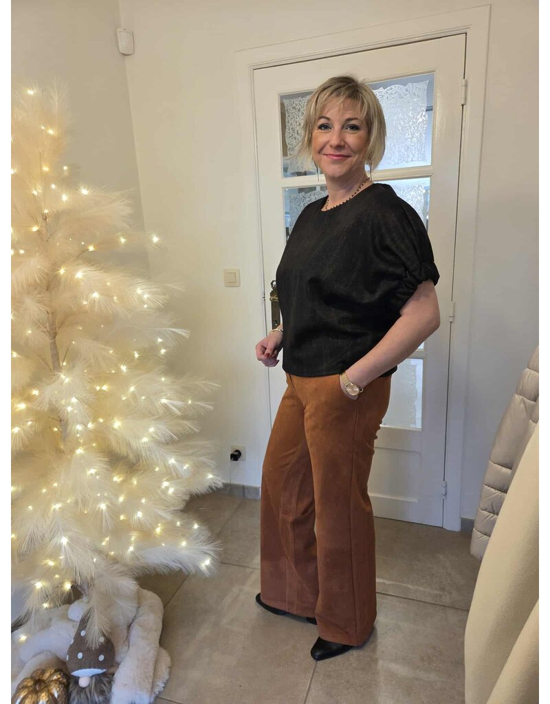 JUST WOMAN BY MATTEO BLOUSE-ZWART/GOUD