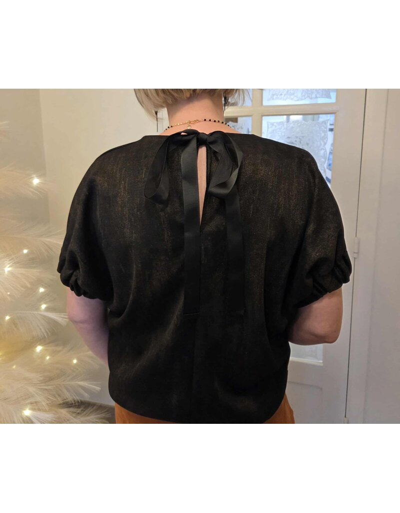 JUST WOMAN BY MATTEO BLOUSE-ZWART/GOUD