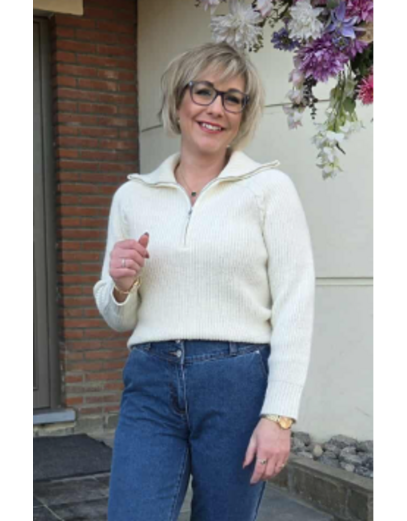 C'est Beau la Vie! 66CBPU401-PULL-ECRU/GOLD