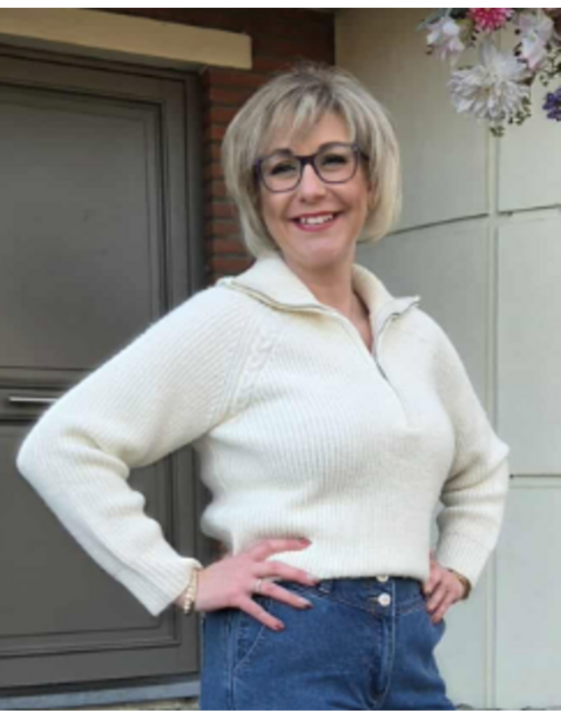 C'est Beau la Vie! 66CBPU401-PULL-ECRU/GOLD