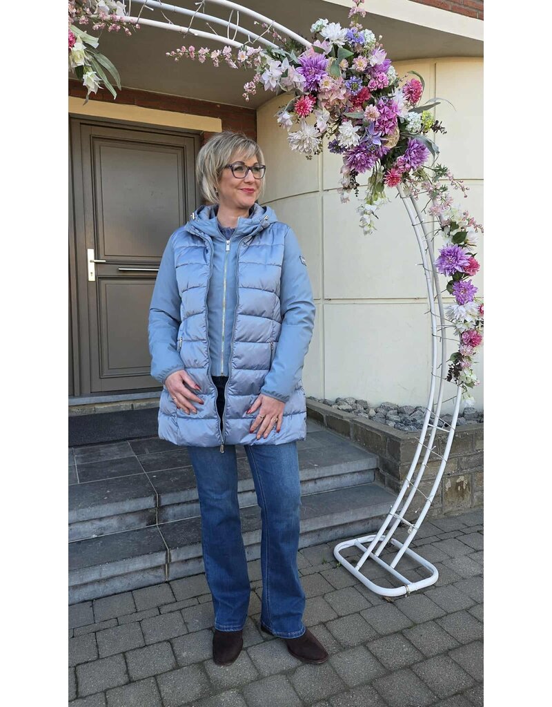 YES-ZEE 01O045-CAPPOTTO TRAPUNTATO-AZZURRO POLVERE