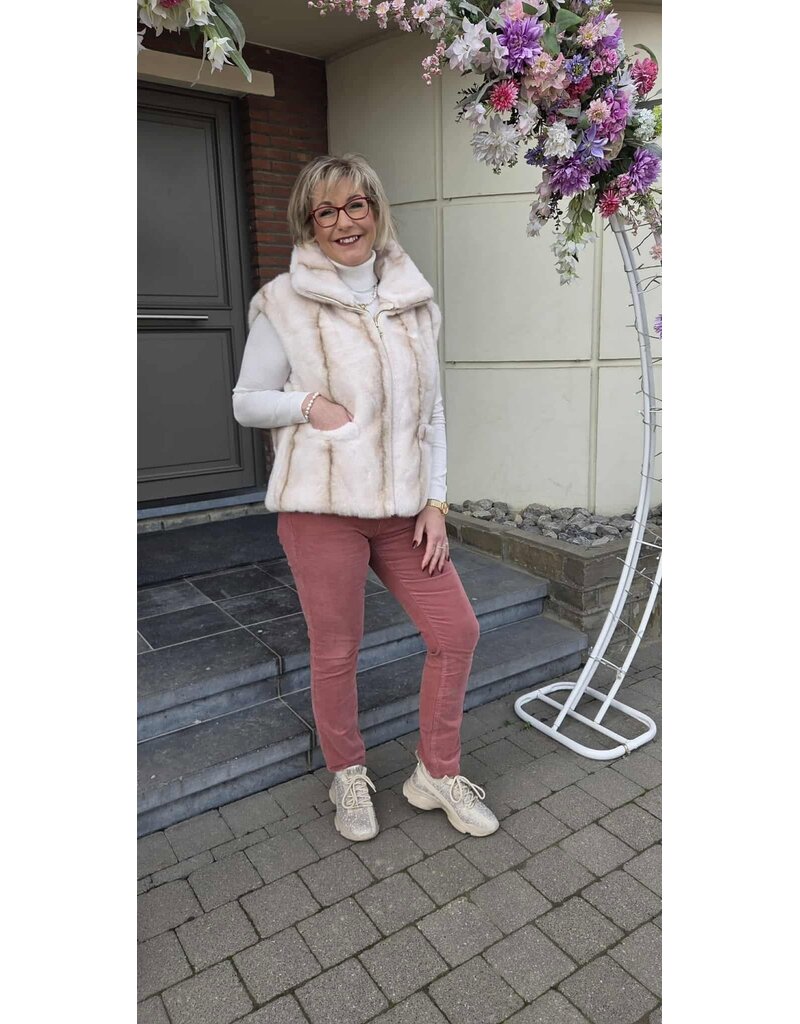 TIF BODYWARMER-PELS-ECRU/BEIGE