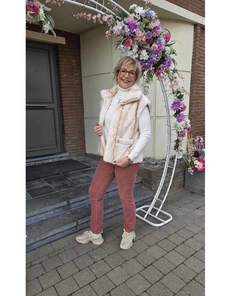 TIF BODYWARMER-PELS-ECRU/BEIGE