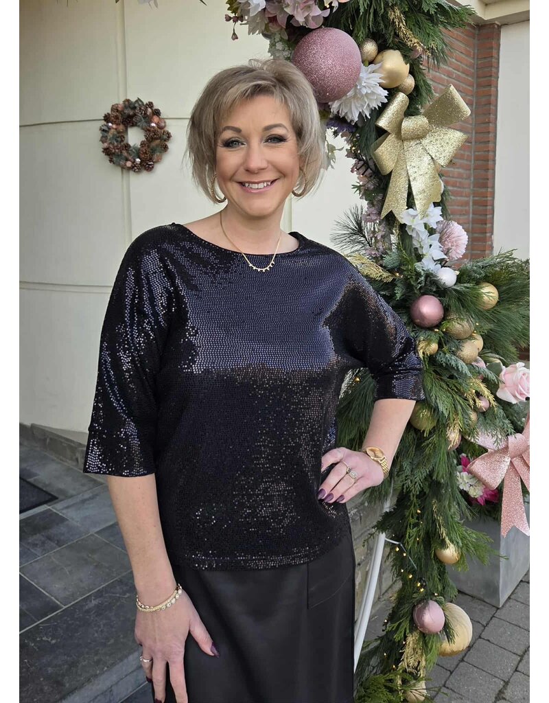 Green Ice QUENDI-PULL-ZWART/GLITTER