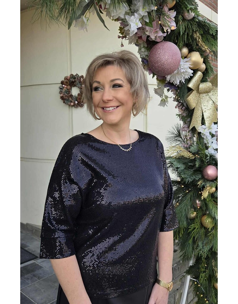 Green Ice QUENDI-PULL-ZWART/GLITTER