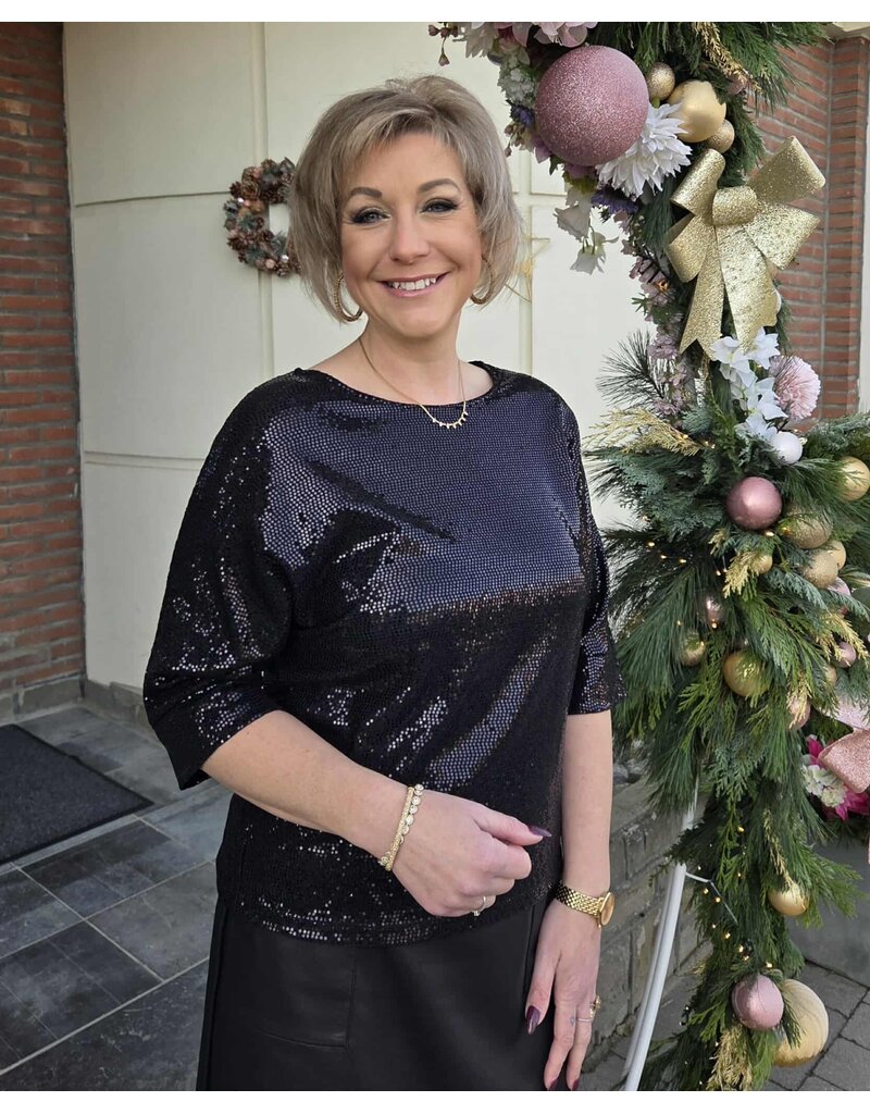 Green Ice QUENDI-PULL-ZWART/GLITTER