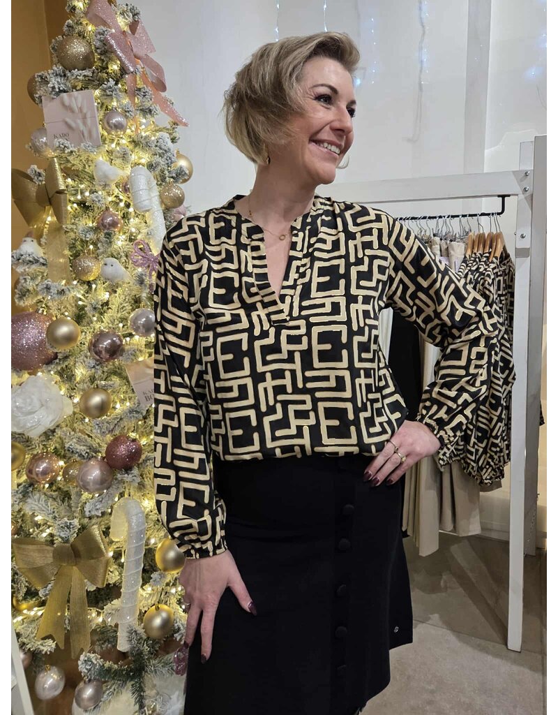 BLACK COLOUR LUNA BLOUSE PRISTINE