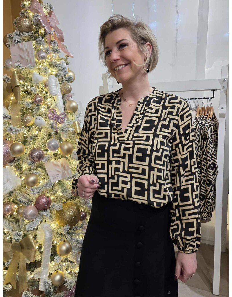 BLACK COLOUR LUNA BLOUSE PRISTINE