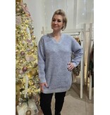 CISO 16936 KNIT TUNIC LIGHT BLEU MELANGE