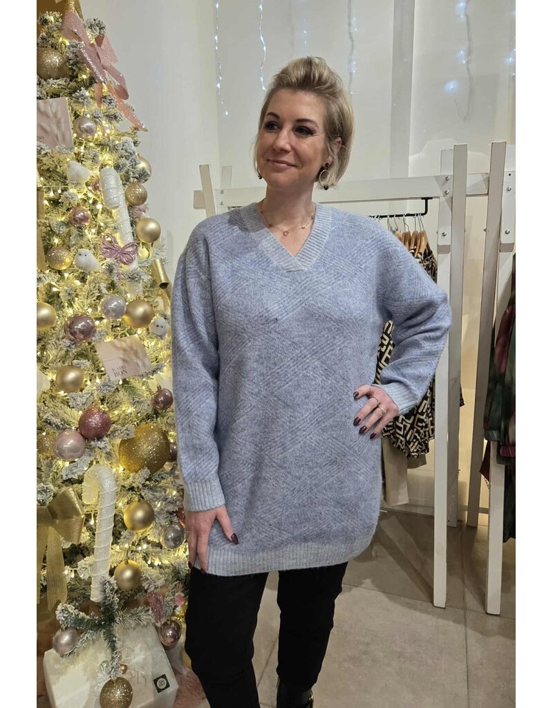 CISO 16936 KNIT TUNIC LIGHT BLEU MELANGE