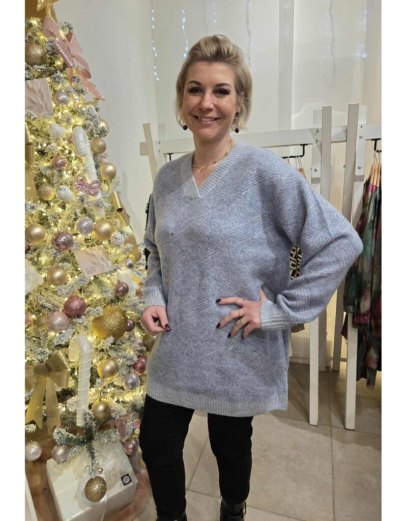 CISO 16936 KNIT TUNIC LIGHT BLEU MELANGE