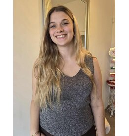 L&A TOP GLITTER ZILVER