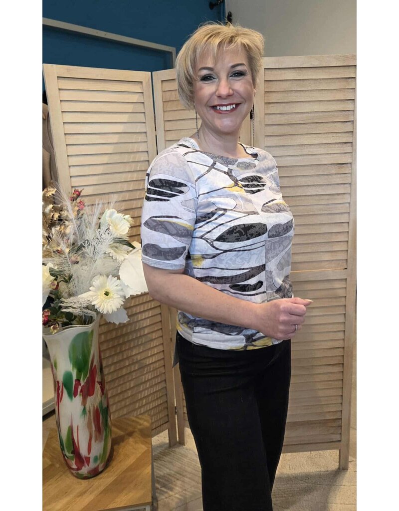 CAPUCCINO T-SHIRT-MULTI GREY