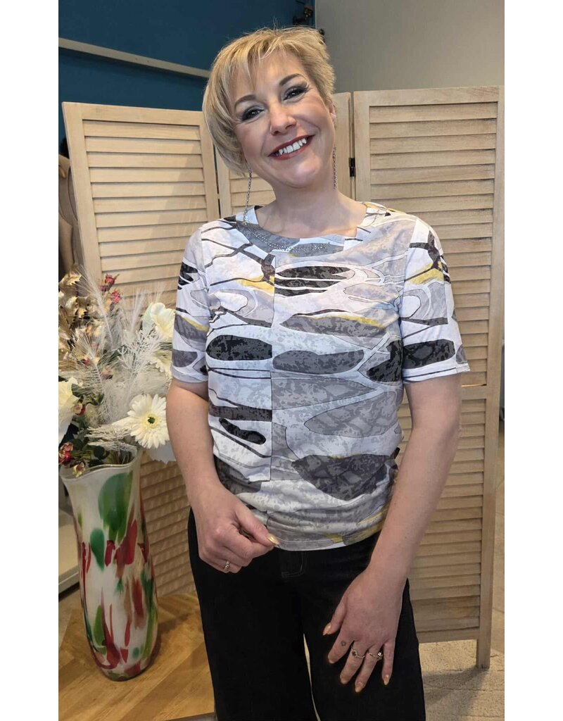 CAPUCCINO T-SHIRT-MULTI GREY