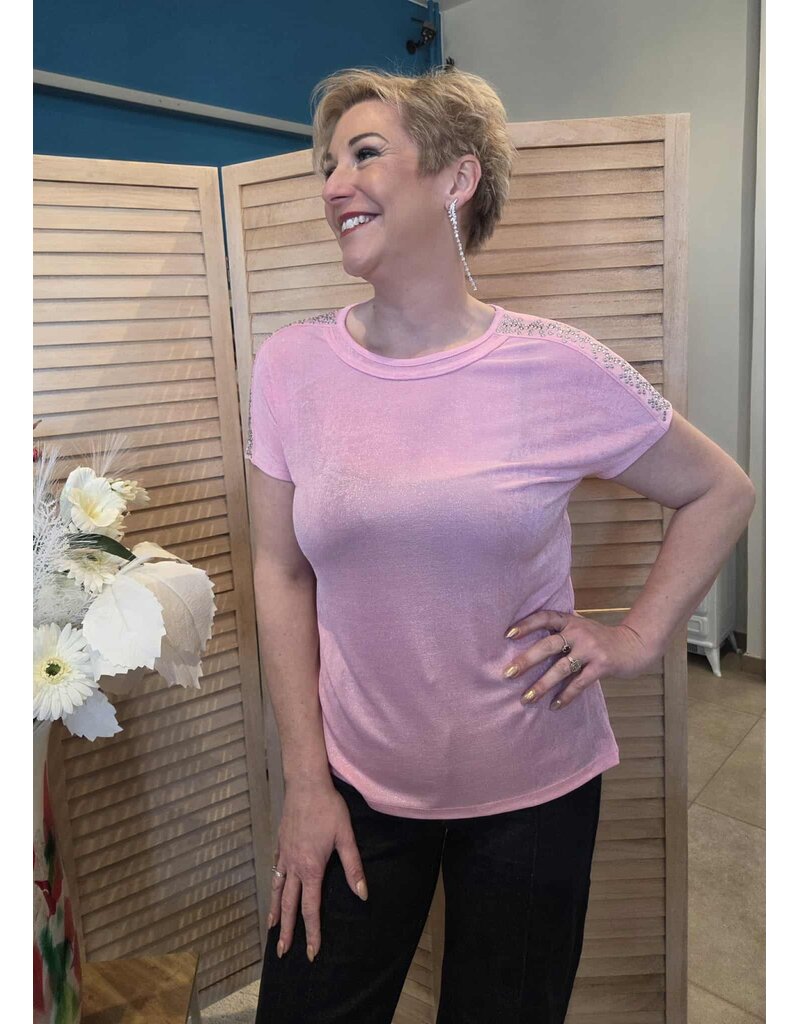 CAPUCCINO T-SHIRT-PINK/GLITTER