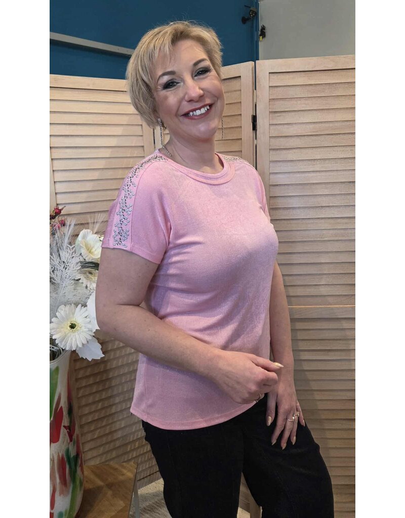 CAPUCCINO T-SHIRT-PINK/GLITTER