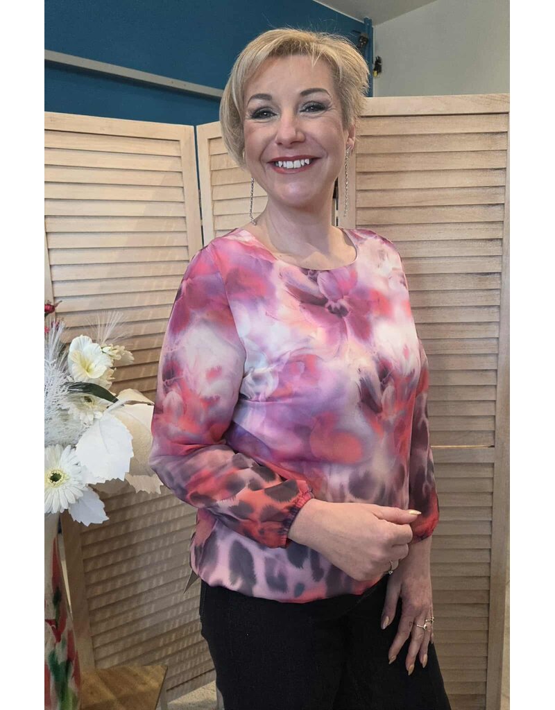 CAPUCCINO 260614 BLOUSE-MULTI PINK