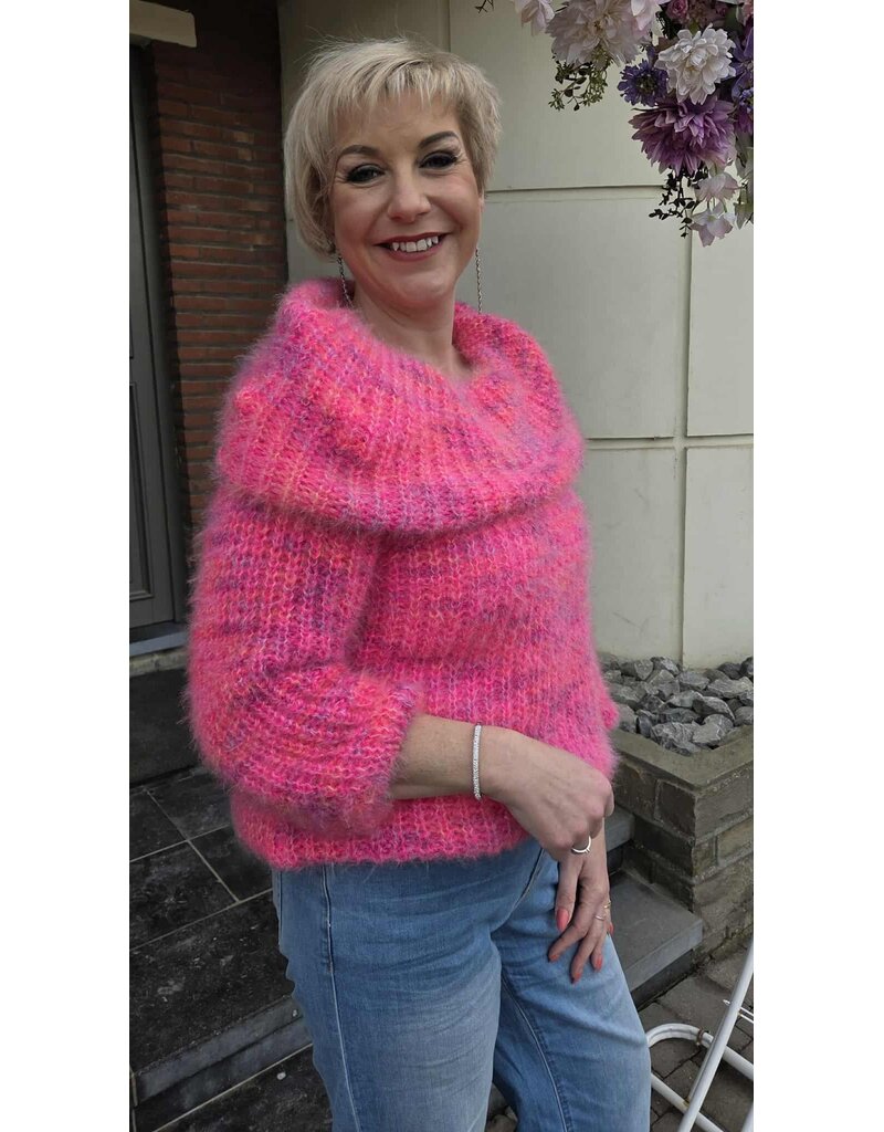 L&A PULL OFF SHOULDER-MULTI ROZE