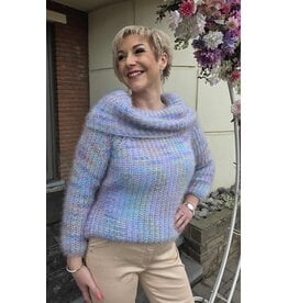 L&A PULL OFF SHOULDER-MULTI BLAUW