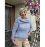 L&A PULL OFF SHOULDER-MULTI BLAUW