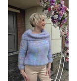 L&A PULL OFF SHOULDER-MULTI BLAUW