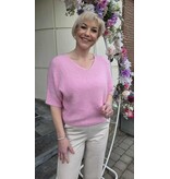 L&A PULL-V-HALS-PASTEL ROZE