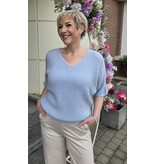 L&A PULL-V-HALS-PASTEL BLAUW