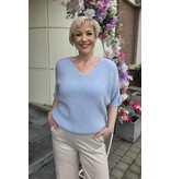 L&A PULL-V-HALS-PASTEL BLAUW