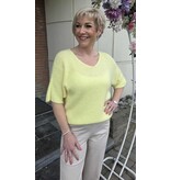 L&A PULL-V-HALS-PASTEL GEEL