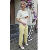L&A BROEK-PASTEL GEEL