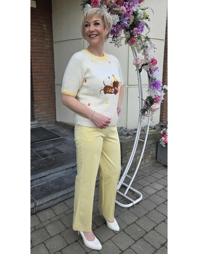 L&A BROEK-PASTEL GEEL