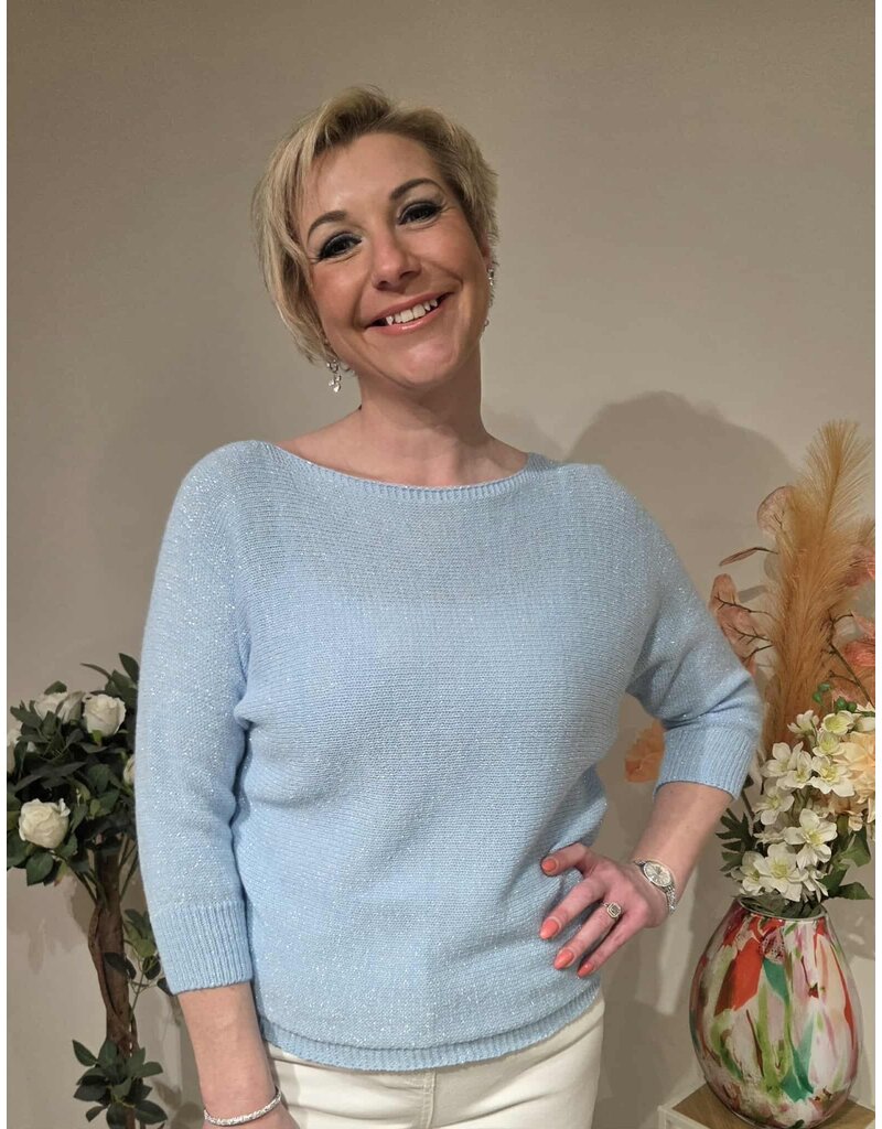 L&A PULL-LICHTBLAUW/STRIK