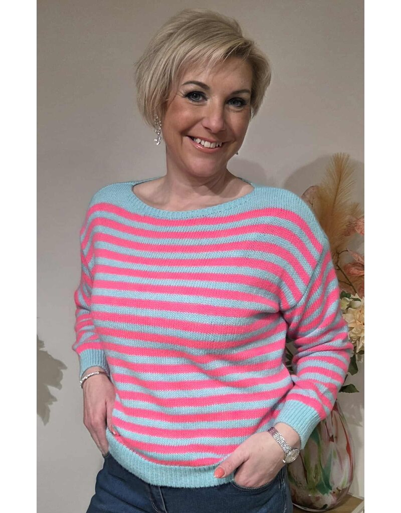 L&A PULL-STREEP-BLAUW/ROZE