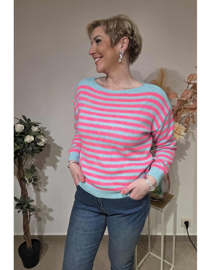 L&A PULL-STREEP-BLAUW/ROZE