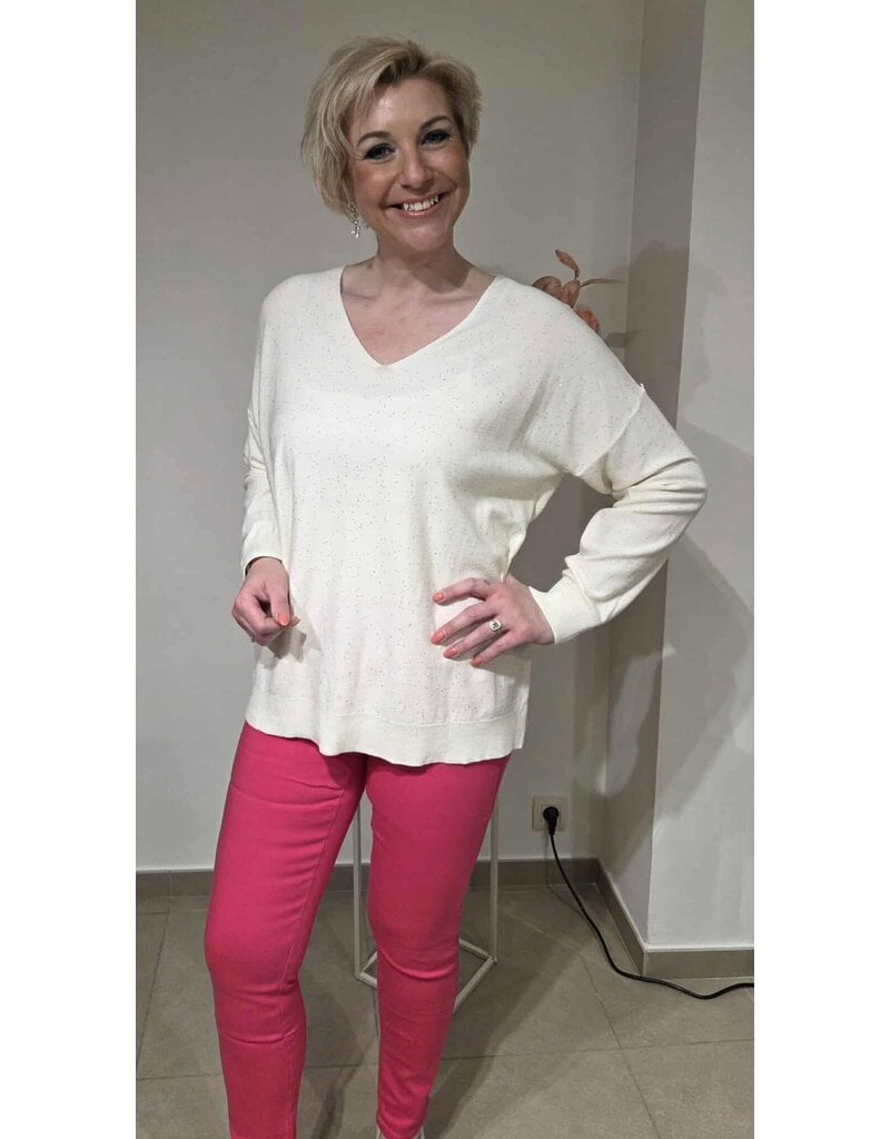 L&A PULL-GLITTER/ECRU